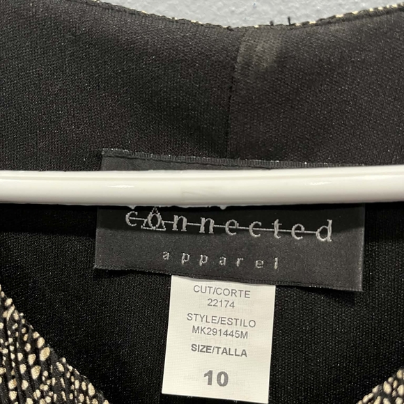 Connected Apparel Black and Tan Layered Midi Dress Excellent Condition - Picture 4 of 4